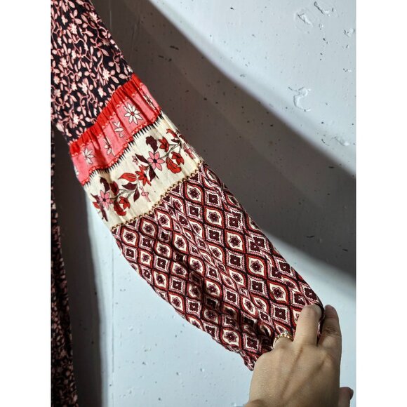 City Chic Floral Long Sleeve Maxi Dress Size 16 Boho Tiered Whimsical Flowy Date - Picture 3 of 10